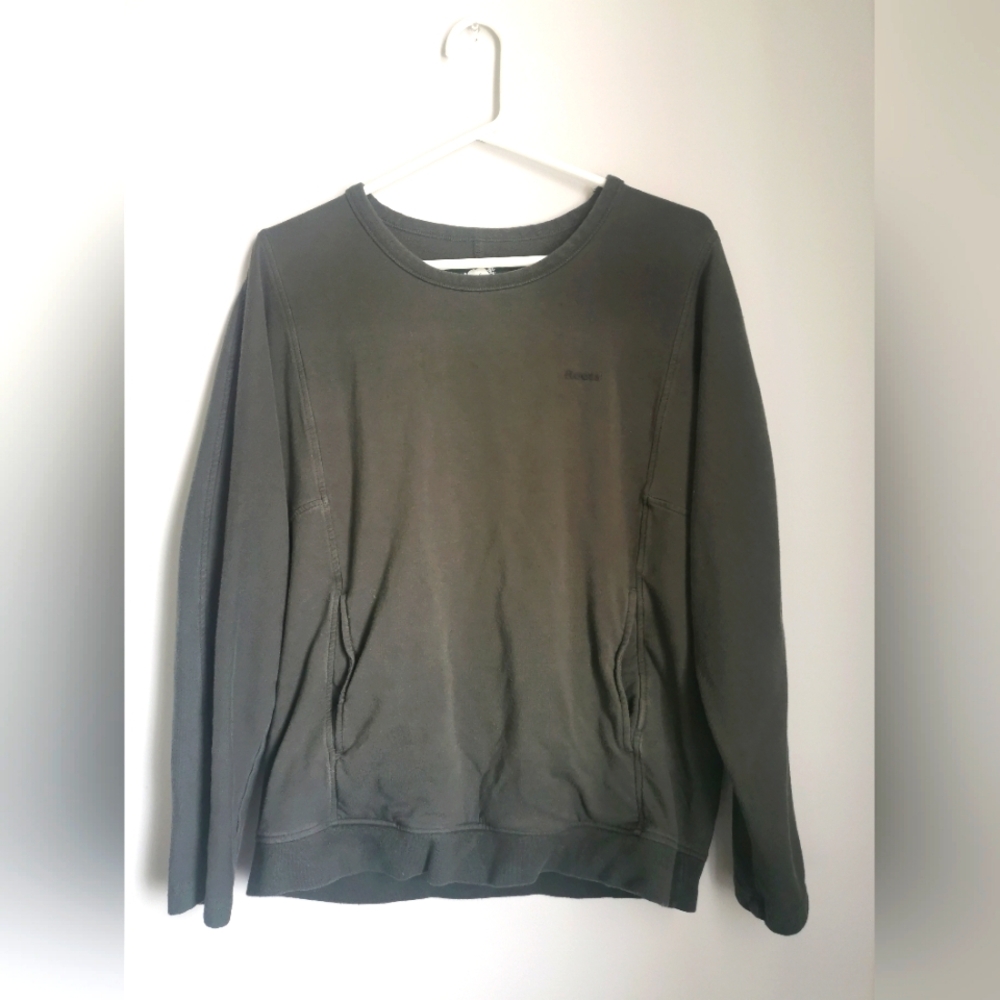 (3/$12) - Roots Women's Crewneck. Small. Olive green.